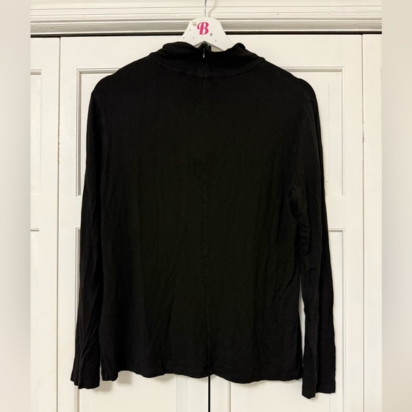 Lafayette 148 New York Black Mock Neck Turtle Neck Size XL Neutral Closet Staple - Picture 2 of 8